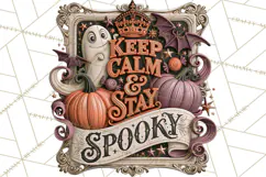 Retro Halloween Sign Clipart PNG Product Image 2