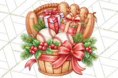 Christmas Baseball Clipart PNG Product Image 2