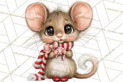 Peppermint Pals Christmas Animal Clipart PNG, Cute Candy Product Image 2