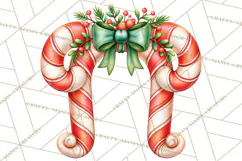 Candy Cane Lane Vintage Christmas Accents Clipart Product Image 2