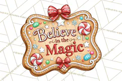 Gingerbread Christmas Signs PNG, Cute Christmas Sayings Product Image 2