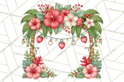 Tropical Christmas Beach Clipart PNG, Christmas Beach Decor Product Image 2