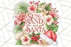 Tropical Christmas Beach Signs PNG, Christmas Quotes, Beach Product Image 2