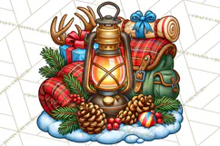 Christmas Hunting Clipart Santa Deer PNG Product Image 2