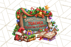 Christmas Teacher Chalkboard Quote PNG Product Image 3