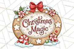 Gingerbread Christmas Signs PNG, Cute Christmas Sayings Product Image 3