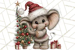 Jungle Christmas Clipart, Christmas Jungle Animals PNG Product Image 3