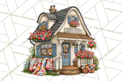 Patchwork Village Clipart PNG, Quilting Seamstress Quilt Product Image 3