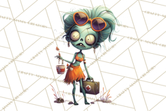 Cute Halloween Zombie Clipart PNG Product Image 2