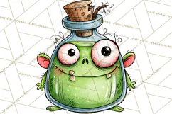 Zombie Hollow Cute Zombie Halloween Clipart PNG Product Image 3