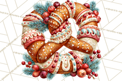 Christmas Pretzel Bakery Clipart PNG Food Elements Product Image 3