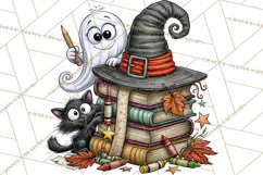 Schoolhouse Spirits, Halloween School Clipart PNG Product Image 2