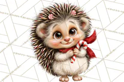 Peppermint Pals Christmas Animal Clipart PNG, Cute Candy Product Image 4