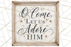 Christian Farmhouse Christmas Signs PNG Product Image 4