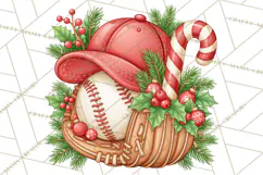 Christmas Baseball Clipart PNG Product Image 4