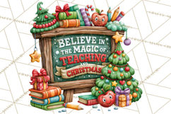 Christmas Teacher Chalkboard Quote PNG Product Image 5