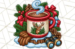 Christmas Hunting Clipart Santa Deer PNG Product Image 4