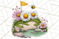 Whimsical Country Club Golf Clipart Argyle PNG Product Image 4
