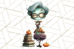 Cute Halloween Zombie Clipart PNG Product Image 4