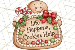 Gingerbread Christmas Signs PNG, Cute Christmas Sayings Product Image 5