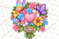 Colorful Butterfly Inspirational Clipart PNG, Floral Png Product Image 2