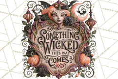 Retro Halloween Sign Clipart PNG Product Image 5