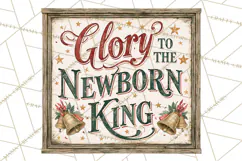 Christian Farmhouse Christmas Signs PNG Product Image 5