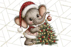 Jungle Christmas Clipart, Christmas Jungle Animals PNG Product Image 5