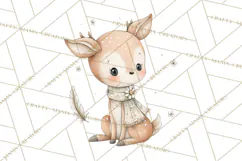 Whimsical Watercolor Woodland Animal Clipart PNG Product Image 4