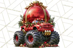 Christmas Monster Truck Clipart PNG Product Image 5