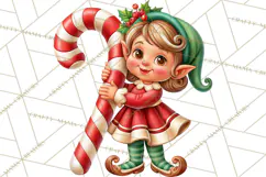 Candy Cane Lane Vintage Christmas Characters Clipart Product Image 5