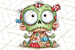 Zombie Hollow Cute Zombie Halloween Clipart PNG Product Image 2