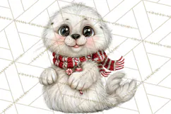 Peppermint Pals Christmas Animal Clipart PNG, Cute Candy Product Image 2