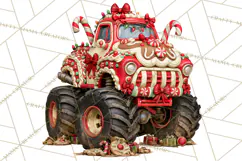 Christmas Monster Truck Clipart PNG Product Image 2