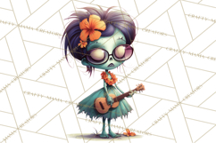 Cute Halloween Zombie Clipart PNG Product Image 5