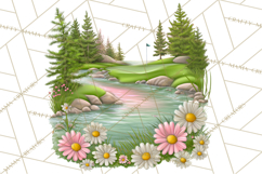 Whimsical Country Club Golf Clipart Argyle PNG Product Image 5