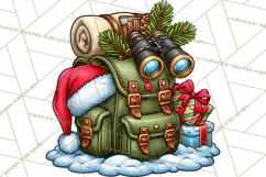 Christmas Hunting Clipart Santa Deer PNG Product Image 2