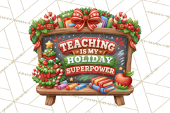 Christmas Teacher Chalkboard Quote PNG Product Image 5