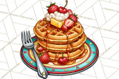 Retro Diner Clipart PNG 1950s Vintage Food Jukebox Product Image 4