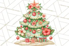 Tropical Christmas Beach Clipart PNG, Christmas Beach Decor Product Image 2