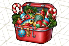 Christmas Fishing Clipart PNG Product Image 3