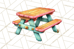 Girls Back Yard Barbecue Girly Grilling BBQ Clipart Product Image 2