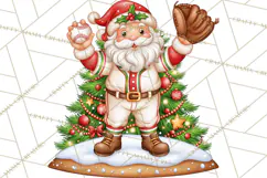 Christmas Baseball Clipart PNG Product Image 3