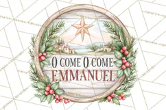 Religious Christmas Nativity Round Sign Clipart PNG Product Image 3
