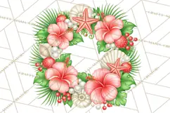 Tropical Christmas Beach Clipart PNG, Christmas Beach Decor Product Image 3