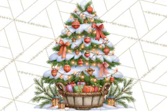 Highland Cow Christmas Village Clipart, Christmas Cow PNG Product Image 3