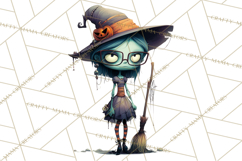 Cute Halloween Zombie Clipart PNG Product Image 2