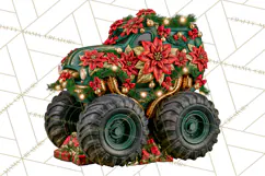Christmas Monster Truck Clipart PNG Product Image 3