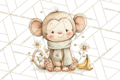 Whimsical Watercolor Woodland Animal Clipart PNG Product Image 2