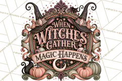 Retro Halloween Sign Clipart PNG Product Image 3